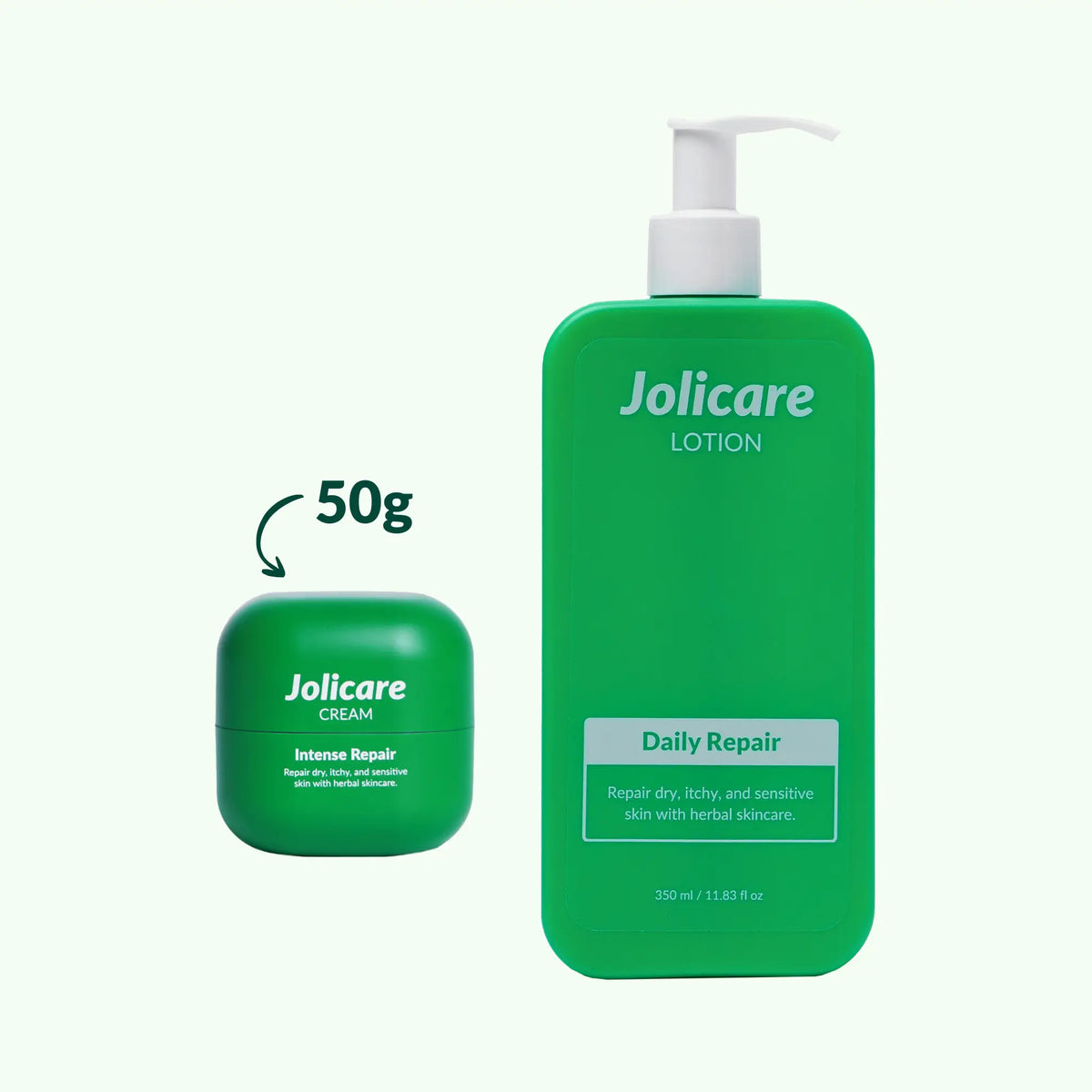 Jolicare Essential Repair Set with Intense Repair Cream 50g and Daily Repair Lotion 350ml