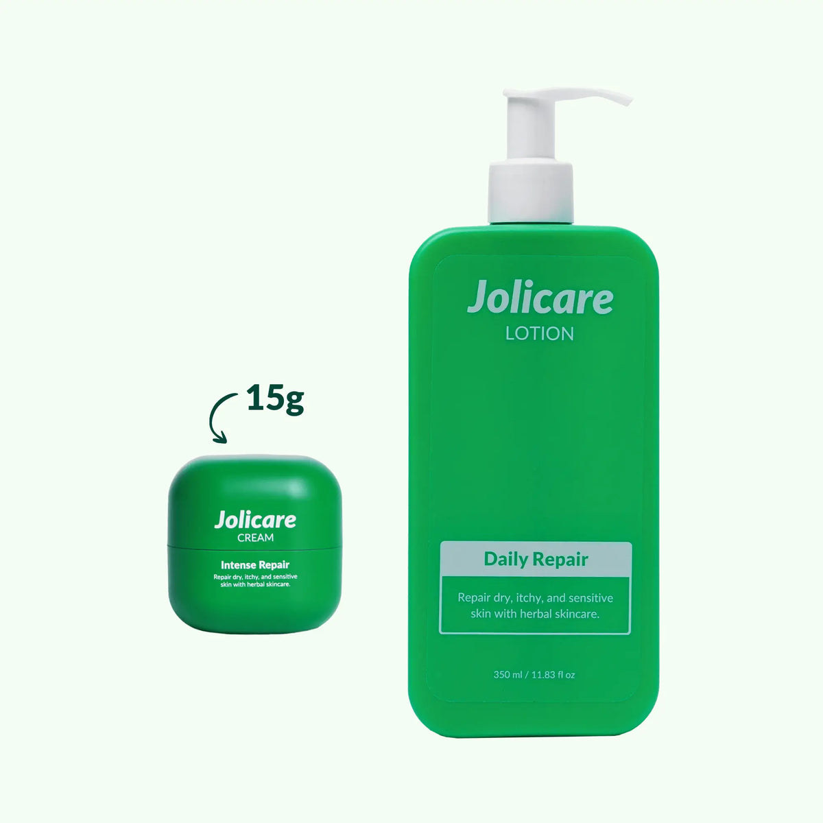 Jolicare Starter Set: Intense Repair Cream 15g and Daily Repair Lotion 350ml
